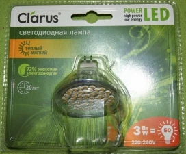 Фото Точечная светодиодная лампа Clarus LED Spot MR16-W 3W, 220-240V, 2700K