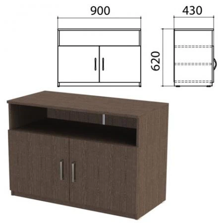 Фото Тумба для оргтехники "Канц", 900х430х620 мм, 2 двери, цвет венге (КОМПЛЕКТ)