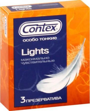 Фото Особо тонкие презервативы Contex Lights - 3 шт.