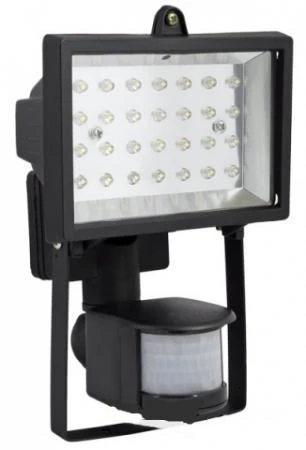 Фото Прожекторы PRORAB Прожектор DeFran FL-5 220В 28LED черный 1,7Вт IP65 бел.свет+датч.освещ.