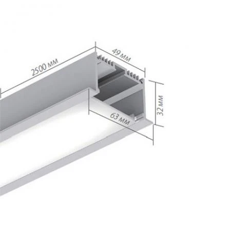 Фото DMLED Широкий профиль для светодиодной ленты встраиваемый DM 6332