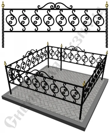 Фото Оградка металлическая на кладбище №13 - изготовим "под ключ"