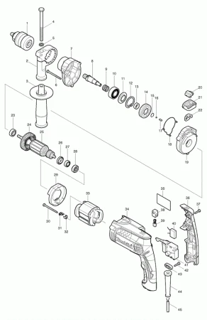 Фото Makita Фильтр помех дрель Makita HP1640 рис.(32)