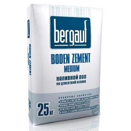 Фото Наливной пол Bergauf Boden Zement Medium 25 кг