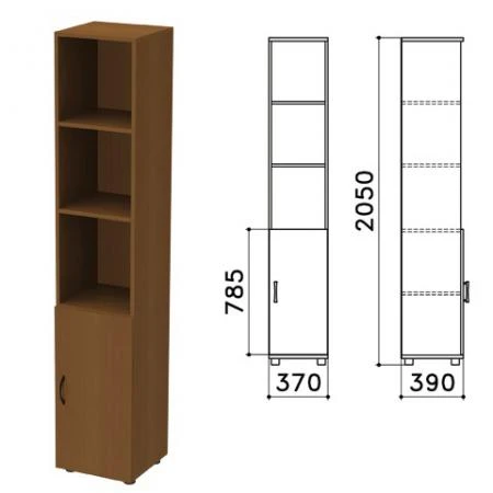 Фото Шкаф полузакрытый "Монолит", 370х390х2050 мм, цвет орех гварнери (КОМПЛЕКТ)