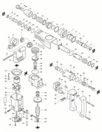 Фото Makita Барашковая гайка M8 HR4000C/ перфоратор Makita HR5001C рис.( 138)