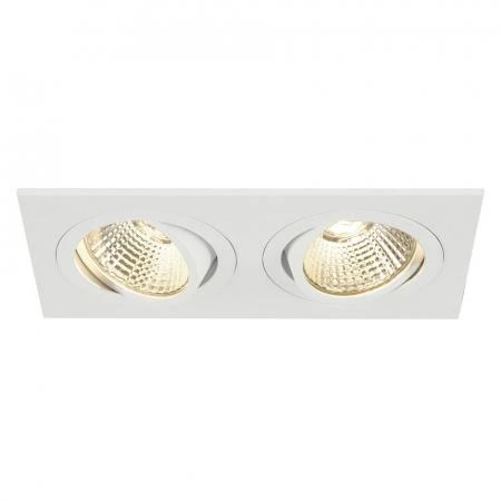 Фото NEW TRIA LED 2 SQUARE SET, свет-к с COBLED 2х 6.2Вт, 3000K, 38°, 1200lm, с блоком питания, белый | 113921 SLV