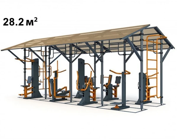 Фото Тренажерная беседка на 8 тренажеров ТРК-1.15