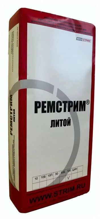 Фото Сухая ремонтная смесь литьевая заливка от 100 мм Ремстрим 100 мешок 25 кг