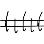 фото Вешалка настенная, металлическая, 5 крючков, 280х600х110 мм, "Стандарт 2/5", цвет черный