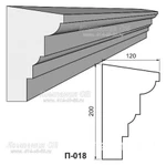 фото Декоративные элементы лепнины - фасадный подоконник П-018 из пенопласта