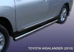 фото Slitkoff Защита порогов d76 труба Toyota Highlander 2010