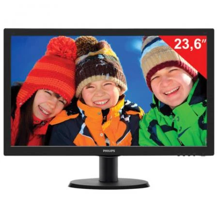 Фото Монитор LED 23,6" (60 см) PHILIPS TN+film, 16:9, DVI, HDMI, D-Sub, 250 cd, 1920x1080, 5 ms, черный