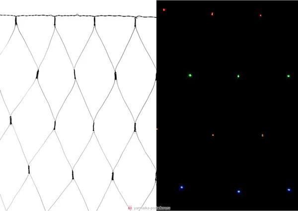 Фото Электрогирлянда со светодиодами-сеть 90х140 см 220в 88 led цвет мульти