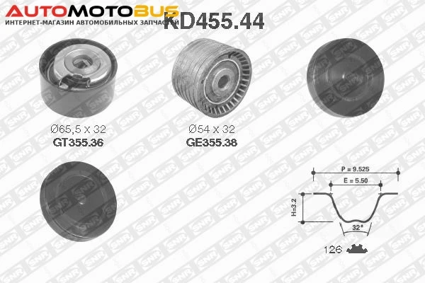 Фото Комплект ремня ГРМ SNR KD455.44