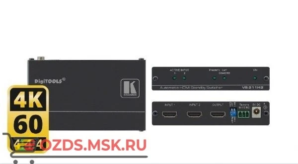 Фото VS-211H2 Коммутатор 2х1 HDMI с автоматической коммутацией; автокоммутация по наличию сигнала, поддержка 4K