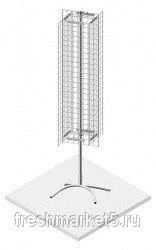 Фото Стойка вр. четырехгранная с сеткой 4х(1200х350 мм)