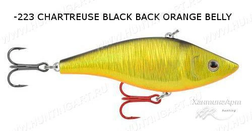 Фото Воблер Matzuo Rattle Eye Joe Расцветка 223 Chartreuse Black Back Orange Belly