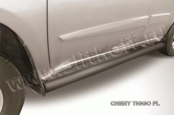 Фото Slitkoff Пороги d76 труба черные CHERY Tiggo FL (2013)