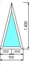 Фото Окно треугольной формы трехкамерное