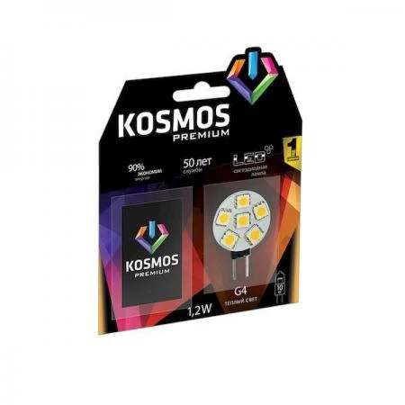 Фото Лампа светодиодная KOSMOS premium LED 1.2Вт JCR G4 12В 3000К; KLED1.2wJCRG412v2700