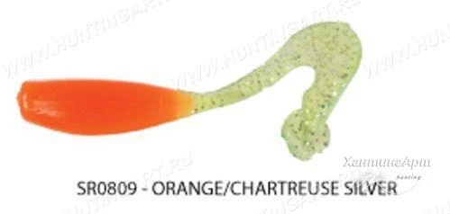 Фото Силиконовая приманка Bobby Garland Stroll'R 2,5 Расцветка SR0809 - 12 ORANGE/CHARTREUSE SILVER