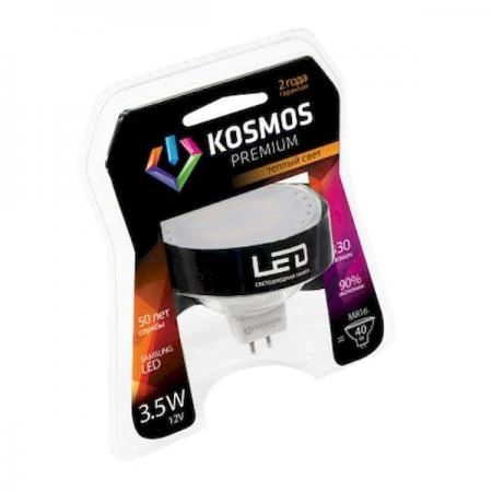 Фото Лампа светодиодная KOSMOS premium LED 7Вт MR16 GU5.3 230В 3000К; KLED7wMR16GU53230v27