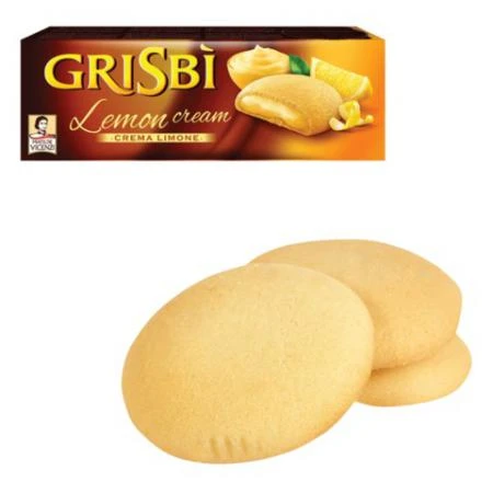 Фото Печенье GRISBI (Гризби) "Lemon cream", с начинкой из лимонного крема, 150 г, Италия