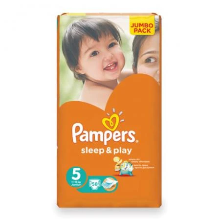 Фото Подгузники PAMPERS (Памперс) "Sleep&amp;Play", размер 5 (11-18 кг), 58 шт.