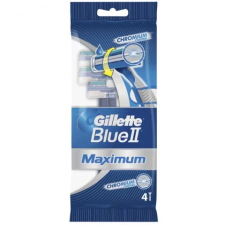 Фото Бритвы одноразовые GILLETTE (Жиллет) "Blue 2 Max", 4 шт., для мужчин