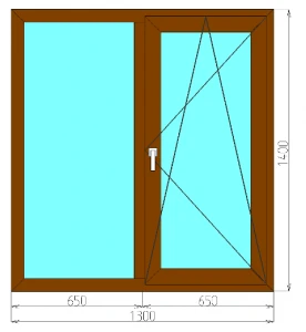 Фото Цветное окно пвх 1300*1400 мм