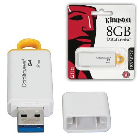 Фото Флэш-диск 8 GB, KINGSTON DataTraveler G4, USB 3.0, белый