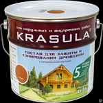 фото Состав для защиты и тонирования древесины KRASULA