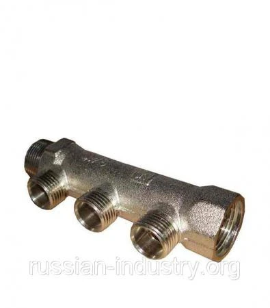 Фото Коллектор 1" внутр(г)х3 отвода 1/2" нар(ш)х1" нар(ш) Valtec