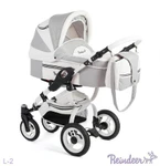 фото Коляска 3в1 Reindeer City Prestige "Lily" set 3 цвет L-2 Серая с белым