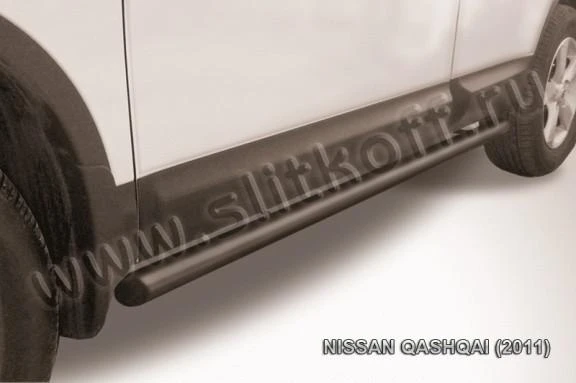 Фото Slitkoff Пороги d57 труба черные NISSAN QASHQAI (2011)