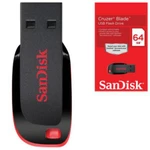 фото Флэш-диск 64 GB, SANDISK Cruzer Blade, USB 2.0, черно-красный