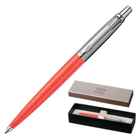 Фото Ручка шариковая PARKER "Jotter Tactical Coral BP", корпус оранжевый, пластик, нержавеющая сталь, синяя