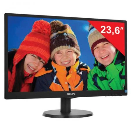 Фото Монитор LED 23,6" (60 см) PHILIPS 243V5LSB, 1920x1080, TN+film, 16:9, DVI, D-Sub, 250 cd, 5 ms, черный