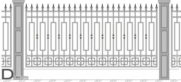 Фото Кованый забор З-004 (1.8м. x 2.8 м)