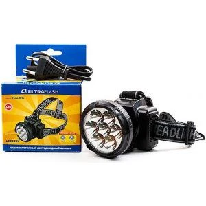 Фото Налобный аккумуляторный фонарь 220в, черный, 5 led, 2 режима ultraflash led5365 11648