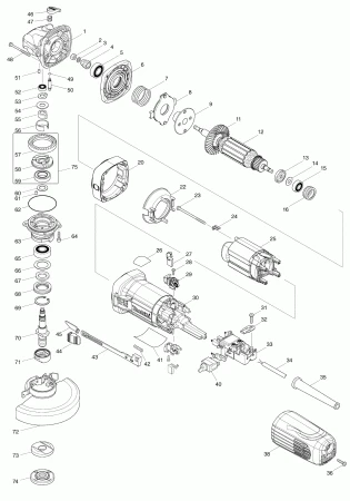 Фото Кнопка фиксатор шпинделя MAKITA GA5041C