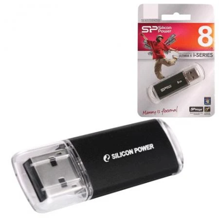 Фото Флэш-диск 8 GB, SILICON POWER ultima II-I Series, USB 2.0, черный