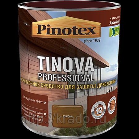 Фото Pinotex Tinova Professional (ПИНОТЕКС ТИНОВА) сверхпрочное средство для защиты древесины снаружи помещений, 5л Pinotex Tinova Professional (ПИНОТЕКС ТИНОВА) сверхпрочное средство для защиты древесины снаружи помещений, 5л