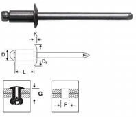 Фото Заклепка вытяжная 3,0х10,0 стандарт