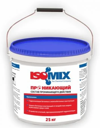 Фото ИЗОМИКС® (ISOMIX®) Проникающий (ведро 25 кг) смесь гидроизоляционная