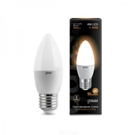 Фото Лампа светодиодная LED Candle 4Вт E27 2700К; EB103102104