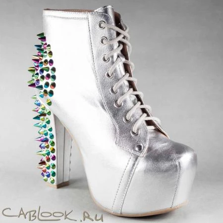 Фото Jeffrey Campbell Jeffrey Campbell ботинки женские с шипами Lita Spike silver