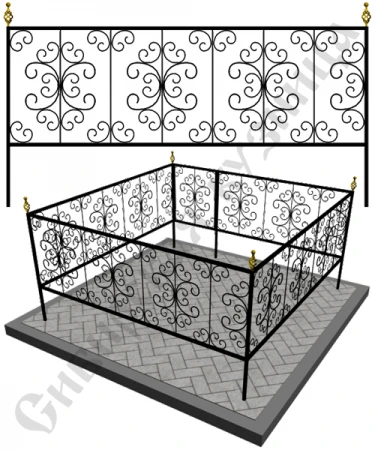 Фото Оградка металлическая на кладбище №17 - изготовим "под ключ"