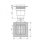 фото Сливной трап AlcaPlast APV13 150x150/110 с гидрозатвором